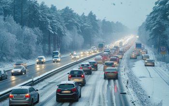 Busy winter roads